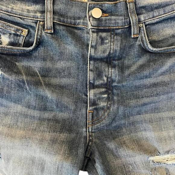Amiri Embroidered Logo Distressed Skinny Denim Jeans Size 32 - Picture 4 of 11